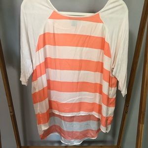 forever 21 high low three quarter sleeve blouse